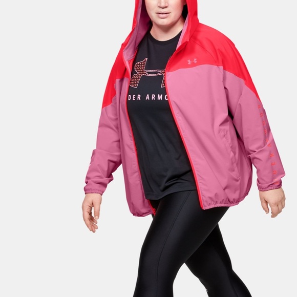 Plus Under Armour Woven Branded Full Zip Hoodie - Picture 3 of 6